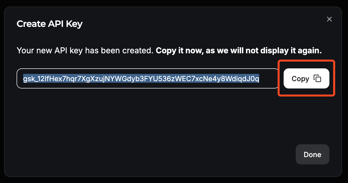 Store the key in CommandSmith